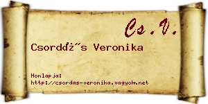 Csordás Veronika névjegykártya