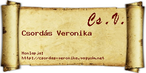 Csordás Veronika névjegykártya
